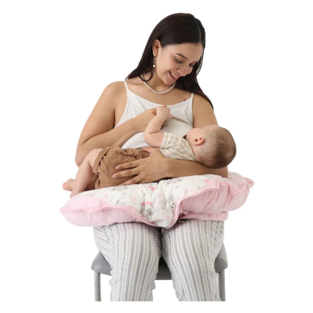 Almohada de Lactancia Convertible en Bolso Rosado Elefante Maternelle