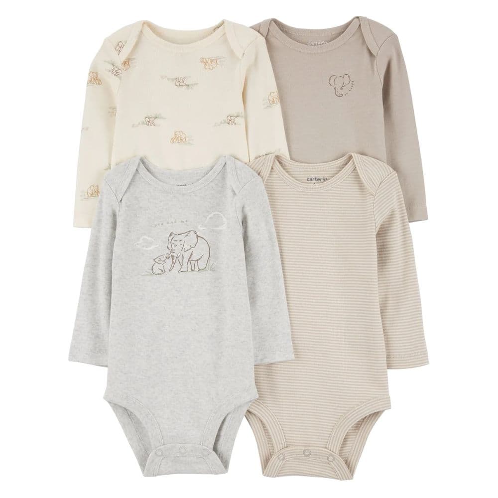 Body Bebé Unisex Pack X4 Algodón Carters