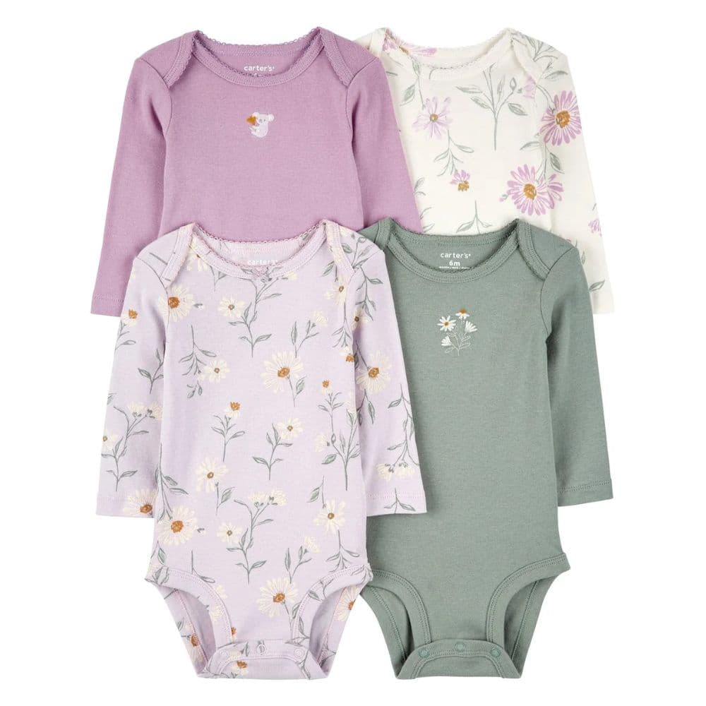 Body Bebé Niña Pack X4 Algodón Carters