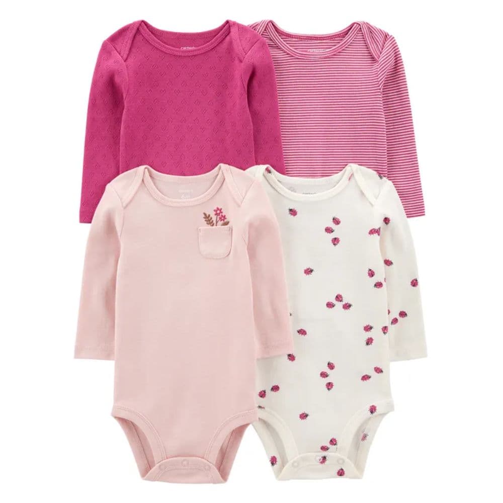 Body Bebé Niña Pack X4 Algodón Carters