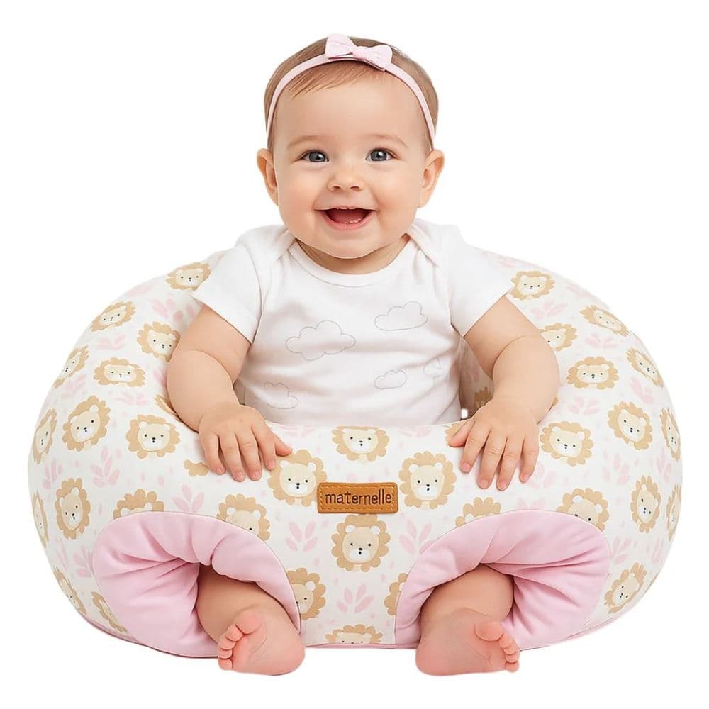 Puff de Descanso para Bebé Rosado Leoncitos Maternelle