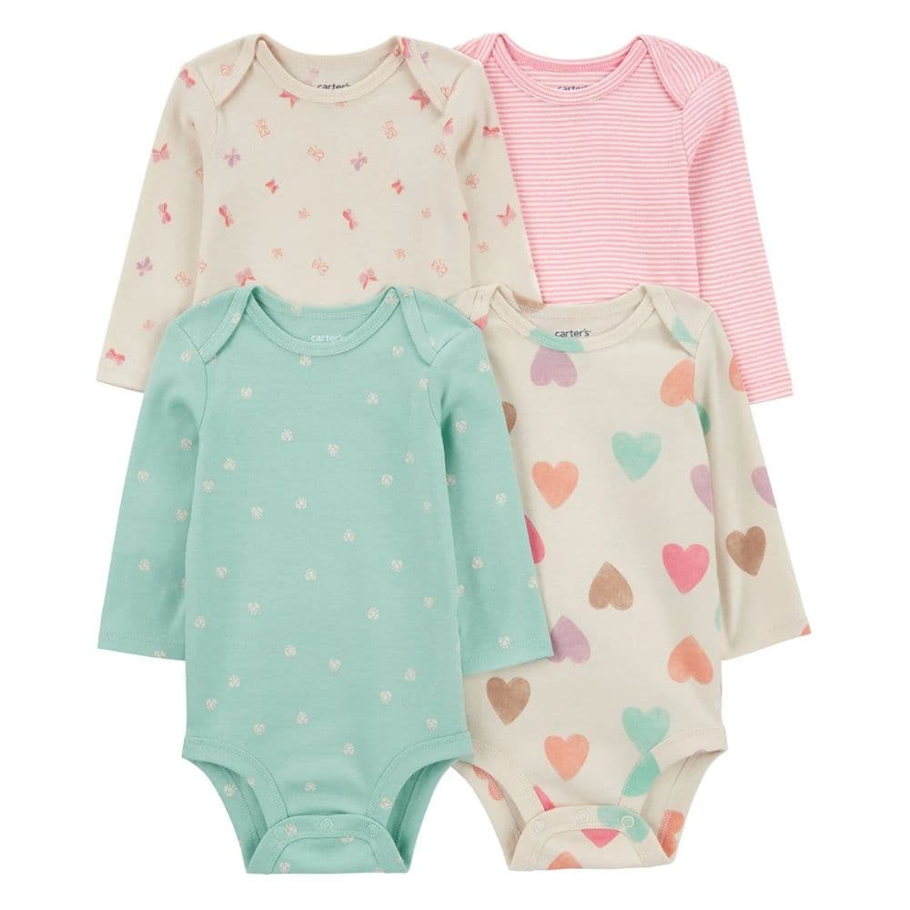 Body Bebé Niña Pack X4 Algodón Carters