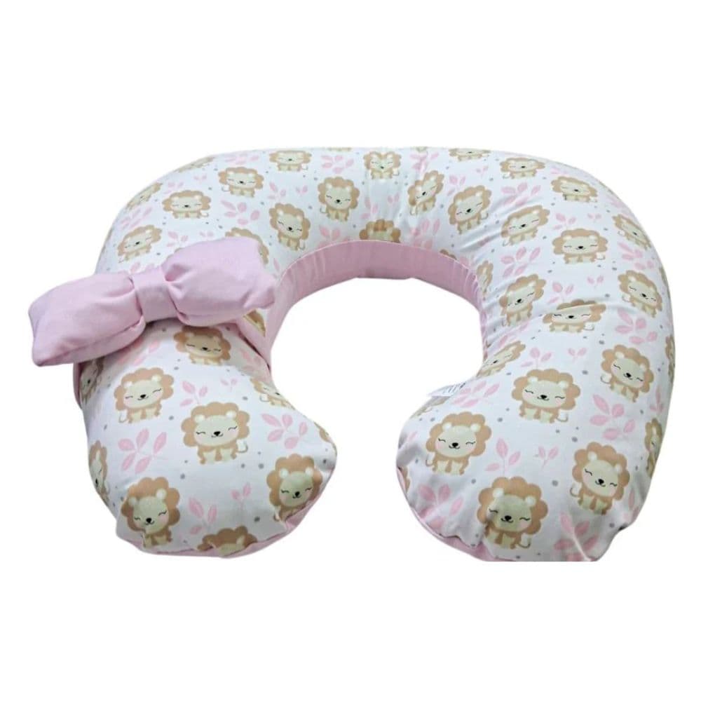 Almohada de Lactancia y Estimulación 5 en 1 Rosado Leoncitos Maternelle