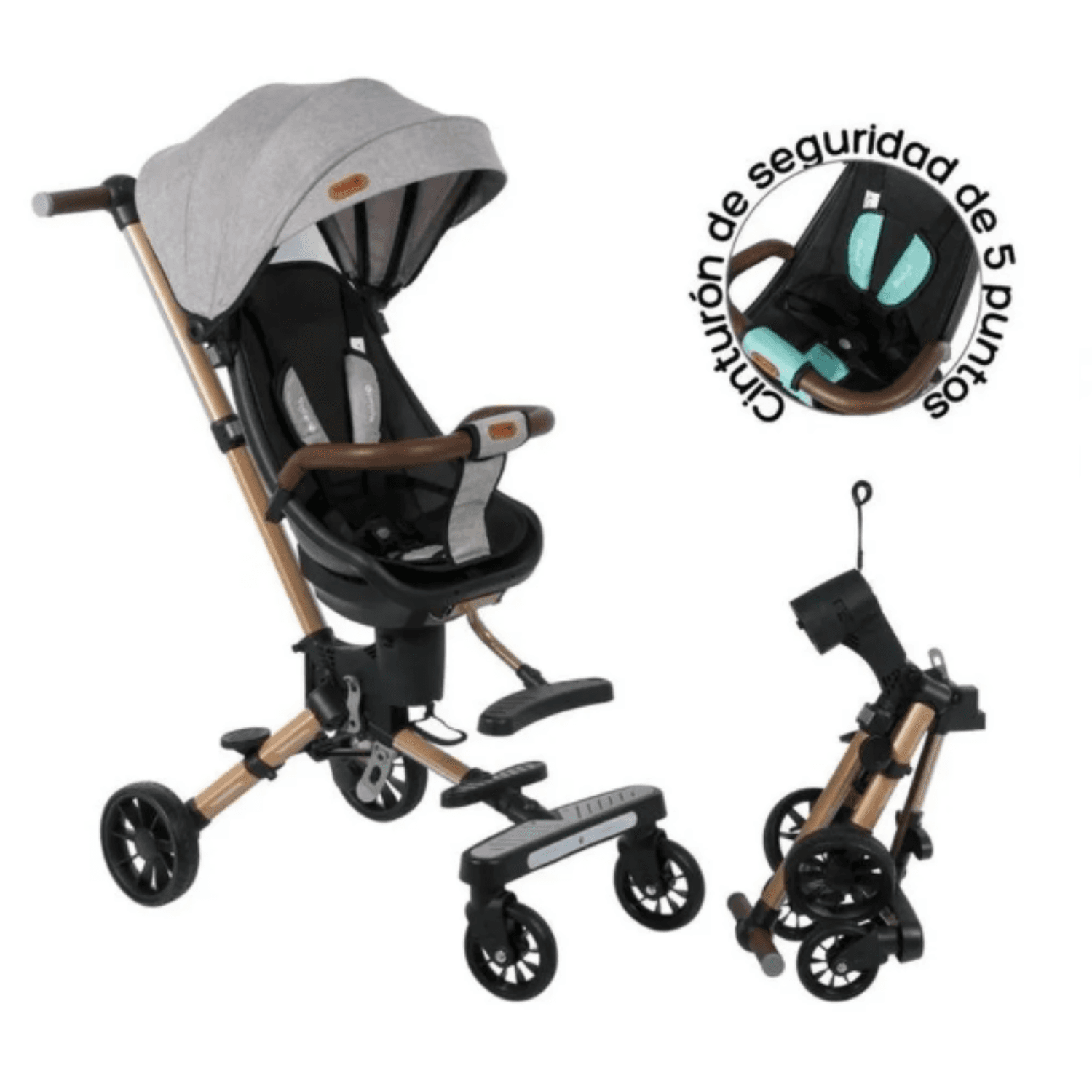 Coche de Paseo Plegable Urban Walk Gris