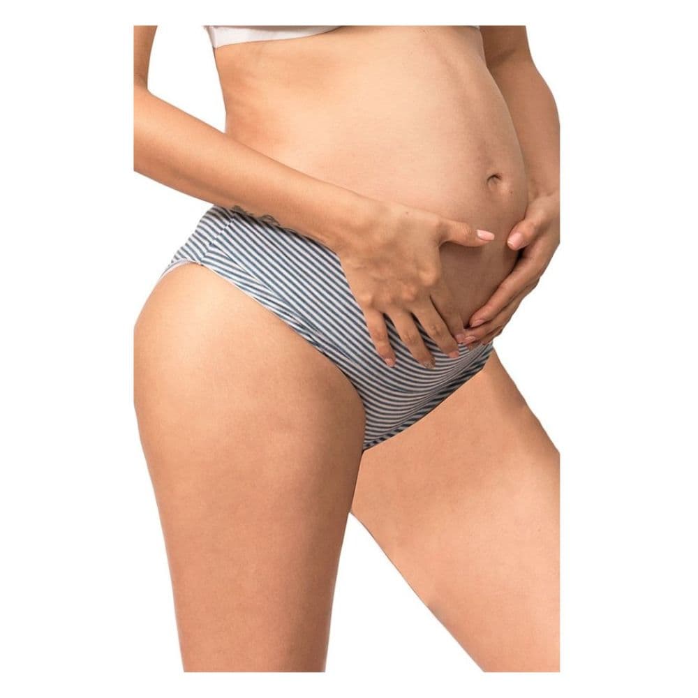 Calzón de embarazo Algodón Bella Rayas Celeste