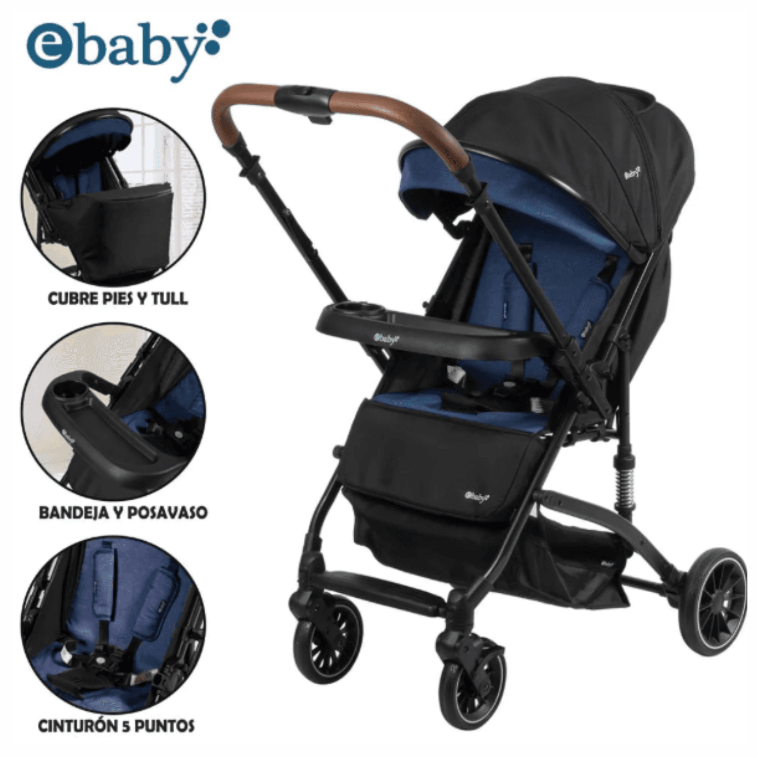 COCHE DE PASEO ANDAL EBABY 173 CON MANGO REVERSIBLE az