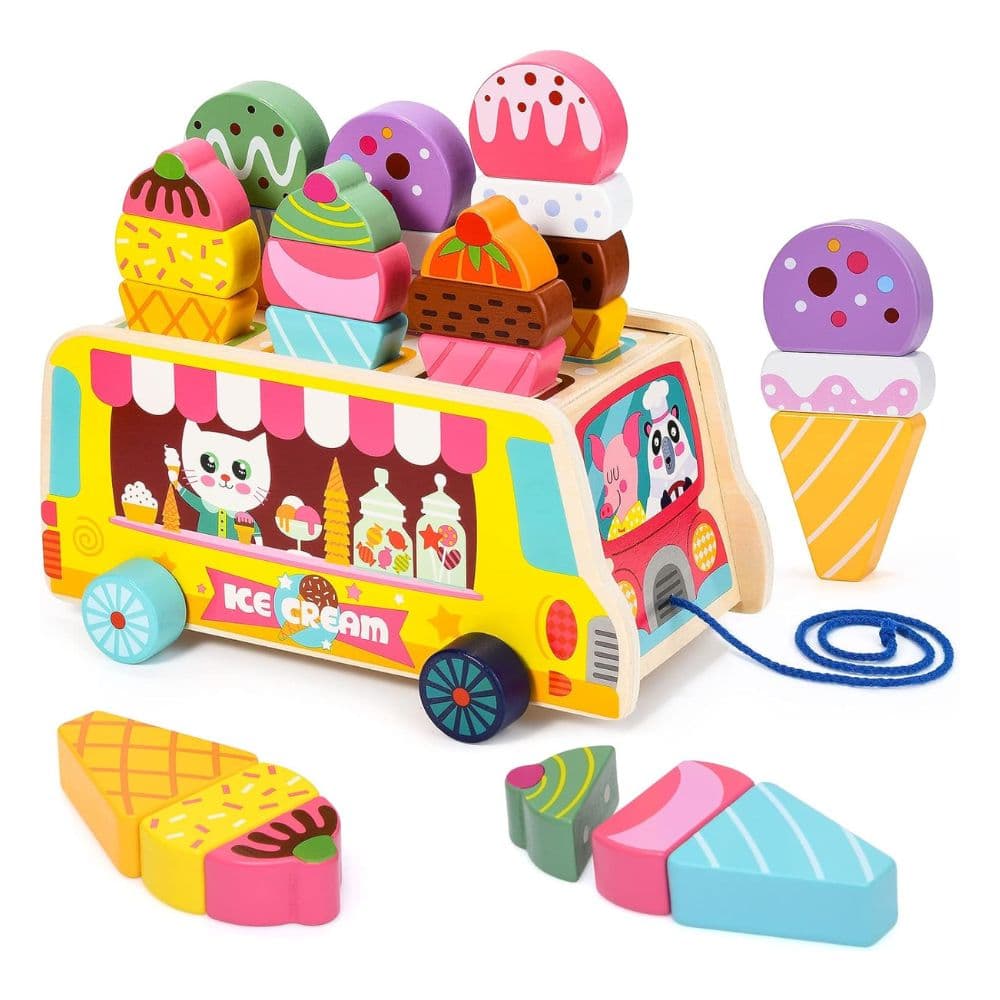 Juguete Montessori Carrito de Helados de Madera