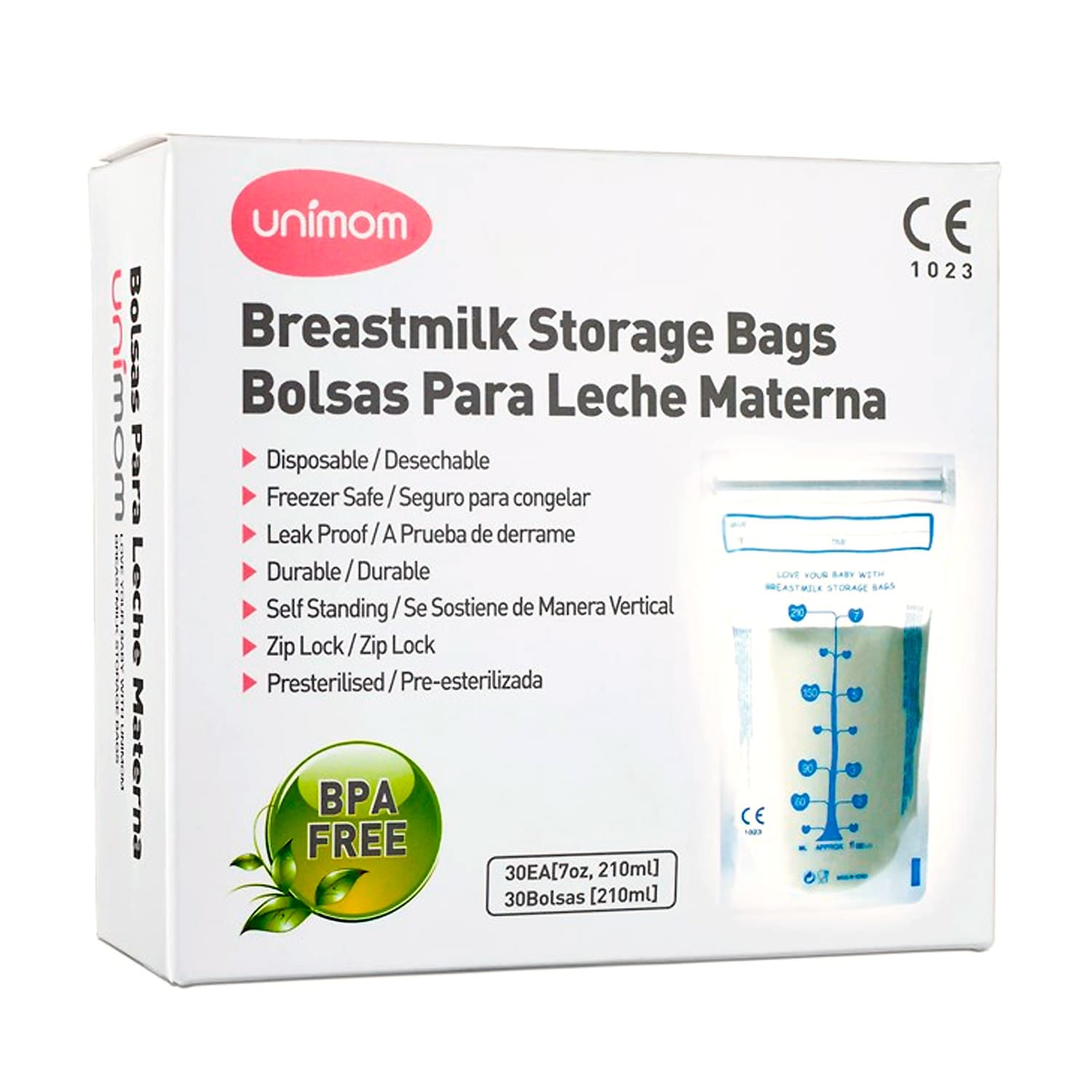 Bolsas de Almacenamiento para Leche Materna x30 Unid 210ml/7oz - Unimom