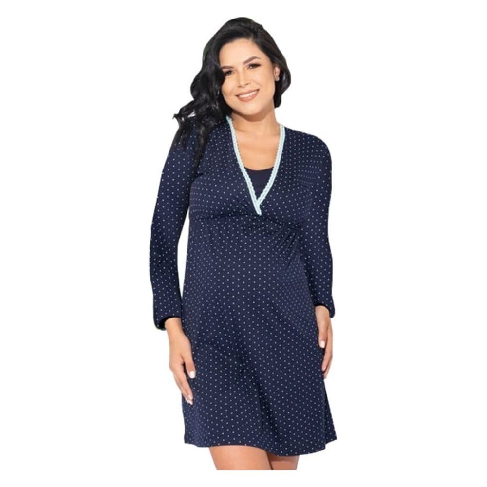 Camisola de lactancia manga larga Margarita puntos menta