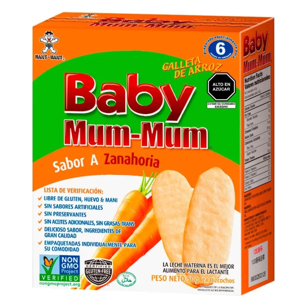 Galleta de Arroz Baby Mum-Mum Zanahoria Caja 50 gr