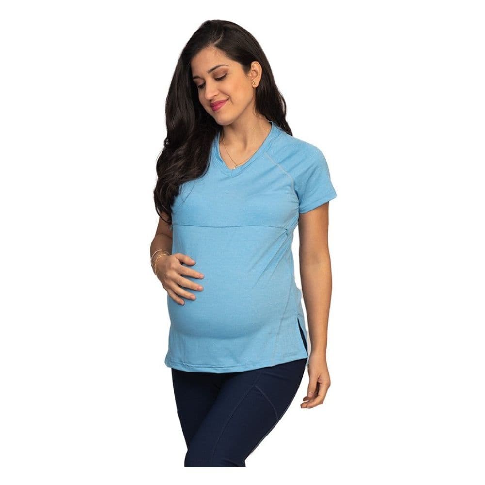Camiseta Deportivo Maternidad y Lactancia Celeste