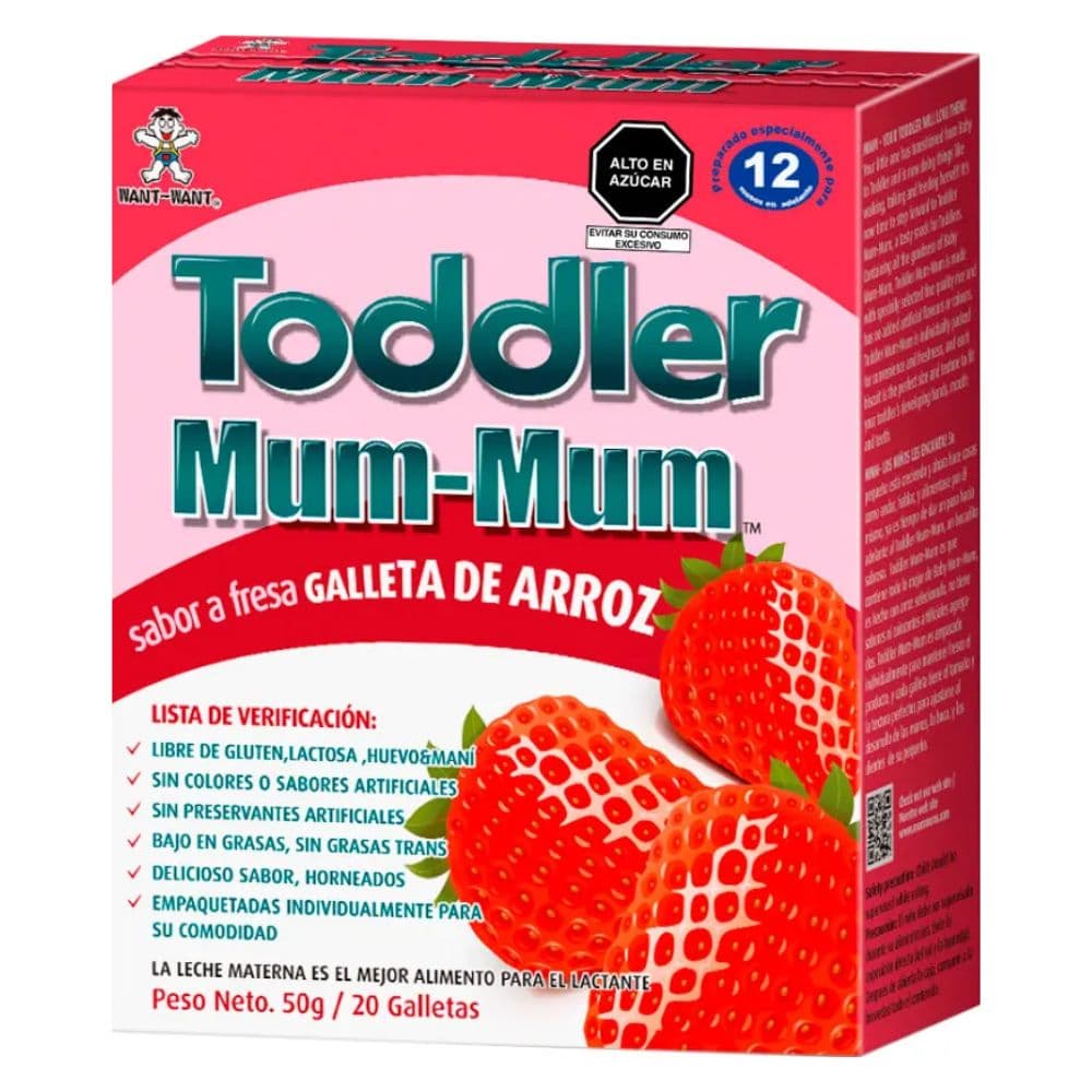 Galleta de Arroz Toddler Mum-Mum Fresa Caja 50 gr